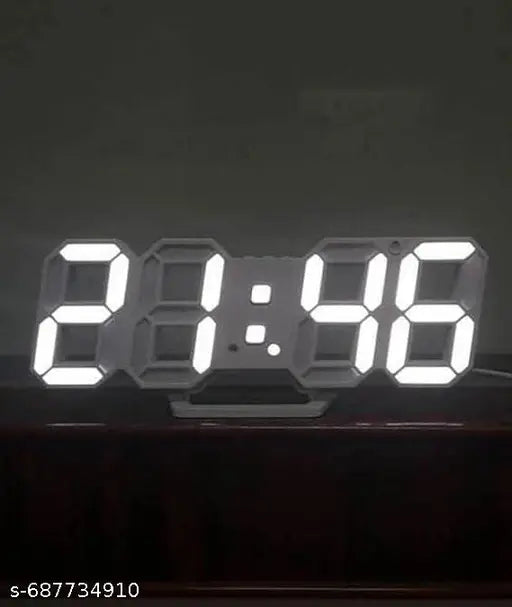 3D Led Digital Wall Clock for Home, Alarm Clock Table Clock Wall Hanging, Auto-Adjustable Brightness, Easy to Read at Night