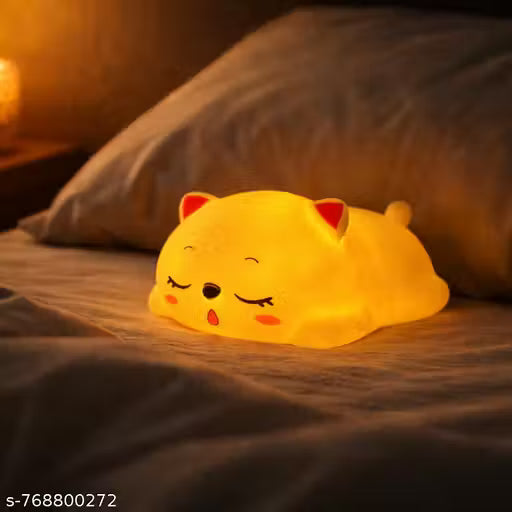 Cute Sleeping Cat Night Light Lamp – Kawaii Bedroom Decor