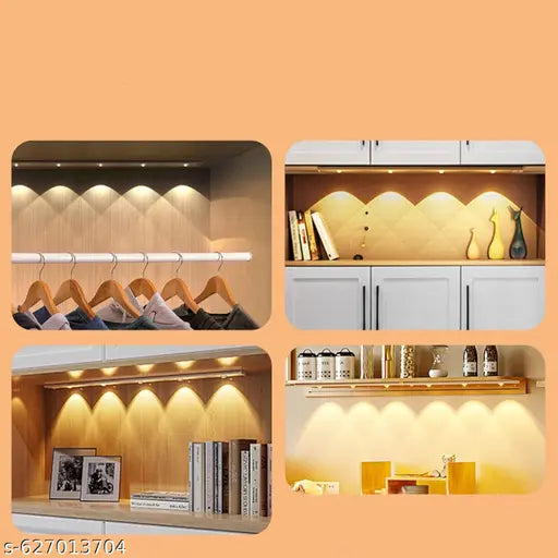 LED Cabinet Light with Motion Sensor 40cm Dimming Self Adhesive LED Light 2000mAh USB Rechargeable Night Light 3 Colors LED Lights Kitchen for CabinetV