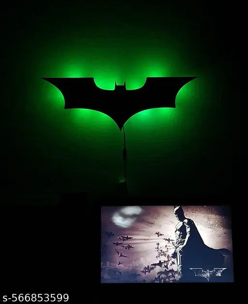 Wood Batman Led Wall Lamp Comic Lover Bat Cave Night Lamp For Gift Kids Room Gaming Setup Gaming Room Man Cave ( Multicolor)