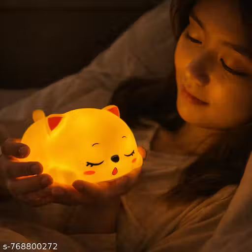 Cute Sleeping Cat Night Light Lamp – Kawaii Bedroom Decor