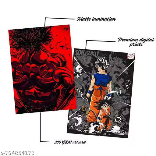 Set of 24 Anime Wall Posters (6x4 Inch) – Self Adhesive HD Prints on 300 GSM Thick Paper | Naruto, One Piece, Demon Slayer, Jujutsu Kaisen & More | Glue dots included