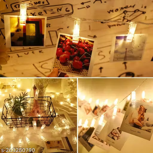 14 Photo Clip LED Electric Operated String Lights for Hging Photos Ideal for Birthday Festival Wedding Party