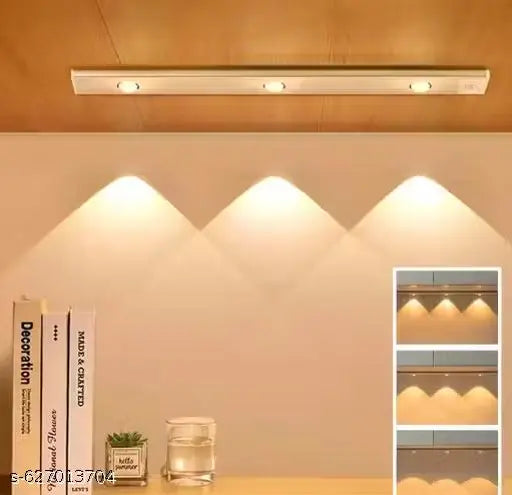 LED Cabinet Light with Motion Sensor 40cm Dimming Self Adhesive LED Light 2000mAh USB Rechargeable Night Light 3 Colors LED Lights Kitchen for CabinetV